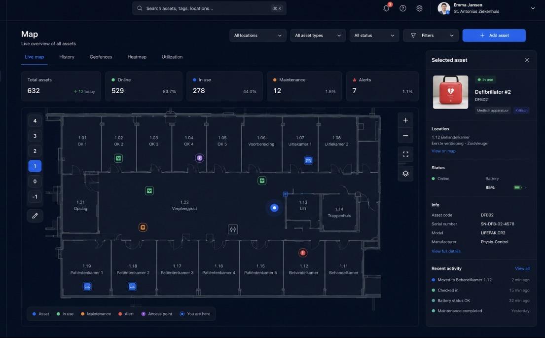 Blyott live asset map — every tagged asset located in real time